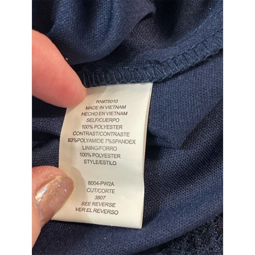 City Triangles Navy Blue Knee Length Dress Bedazzled Halter Size 13. Sku157 - Picture 12 of 16